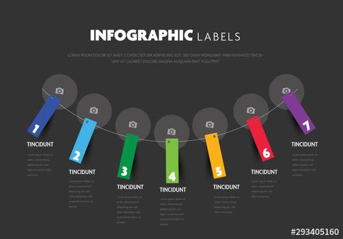 Colorful Infographic Layout with Hanging Elements - 293405160 - 293405160