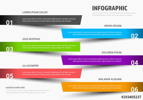 Infographic Layout with Colorful Elements - 293405237 - 293405237