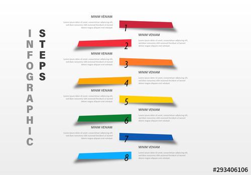 Timeline Infographic with Eight Options and Colorful Elements - 293406106 - 293406106