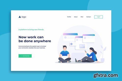 Flat Illustration Landing Pages Pack