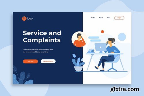 Flat Illustration Landing Pages Pack