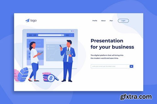 Flat Illustration Landing Pages Pack