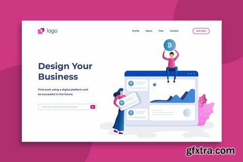 Flat Illustration Landing Pages Pack