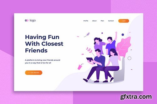 Flat Illustration Landing Pages Pack