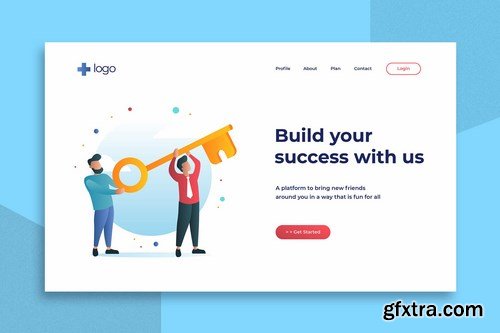 Flat Illustration Landing Pages Pack