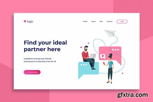 Flat Illustration Landing Pages Pack