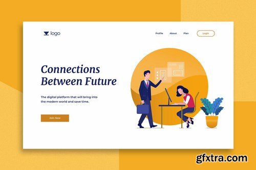 Flat Illustration Landing Pages Pack