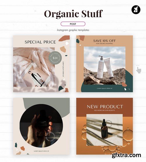 Organic stuff social media graphic templates