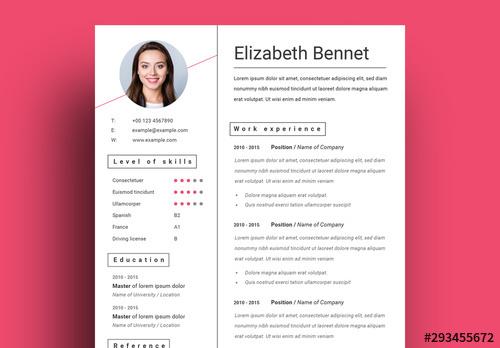 Minimalist Photo Resume Layout - 293455672 - 293455672