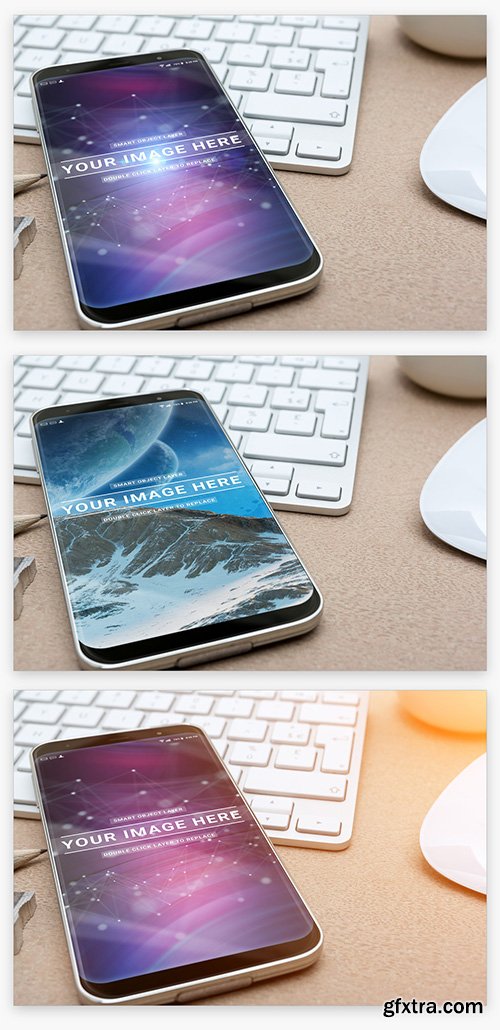 Close-Up View of Smartphone on Desk Mockup 211837285