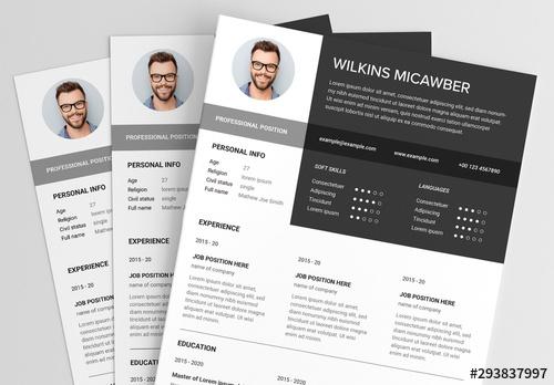 Resume Layout with Three Columns - 293837997 - 293837997