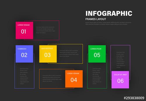 Info Chart Layout with Colorful Frames - 293838009 - 293838009