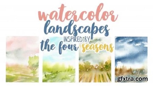 Watercolor landscapes inspired by the four seasons