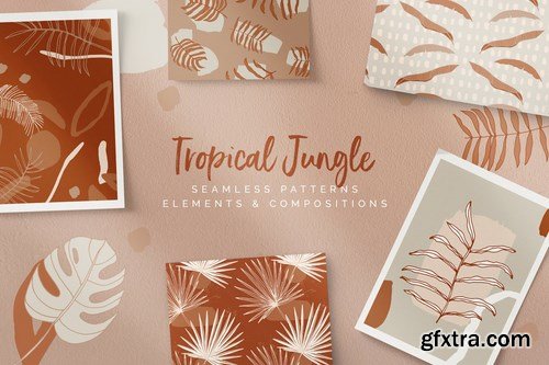 Tropical Jungle Patterns & Elements