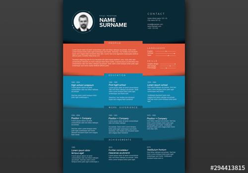 Minimalist Blue Resume Layout - 294413815 - 294413815