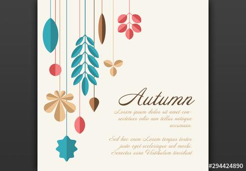 Square Autumn Card Layout - 294424890 - 294424890