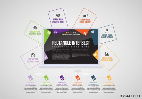 Laptop Rectangles Info Chart Layout - 294437531 - 294437531