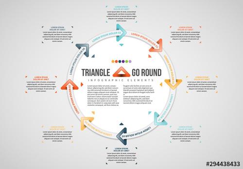 Circle with Triangle Arrows Info Chart Layout - 294438433 - 294438433