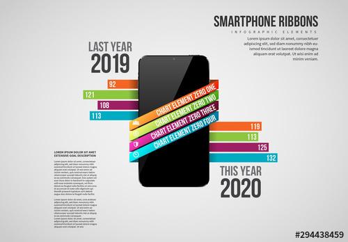 Smartphone with Ribbons Info Chart Layout - 294438459 - 294438459