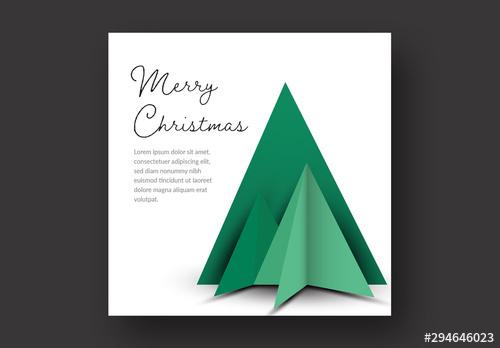 Christmas Card Layout with Geometric Green Trees - 294646023 - 294646023