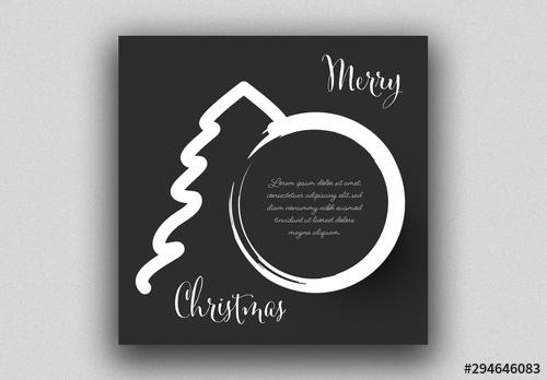 Christmas Card Layout with Illustrative Ornament - 294646083 - 294646083