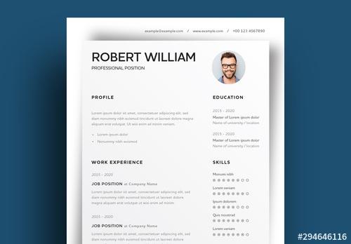 Resume Layout with Layered Design Element - 294646116 - 294646116