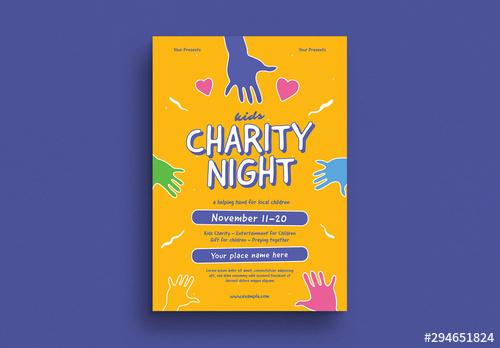 Charity Night Event Graphic Flyer Layout - 294651824 - 294651824