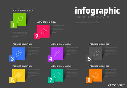 Info Chart Layout with Colorful Squares - 295156675 - 295156675