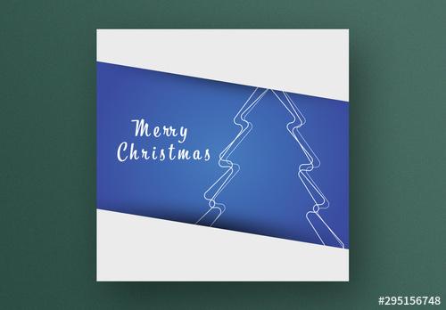 Holiday Card Layout with Christmas Tree - 295156748 - 295156748