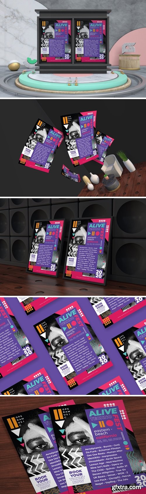 Alive Techno Fest - Music Flyer Template