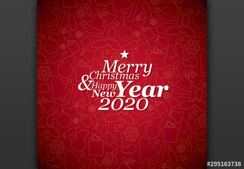 Square Christmas Card Layout with Red Background - 295163738 - 295163738