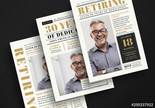 Newspaper Style Retirement Invitation Layout - 295337932 - 295337932