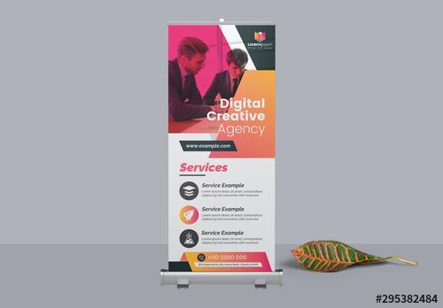 Abstract Roll Up Banner Layout - 295382484 - 295382484