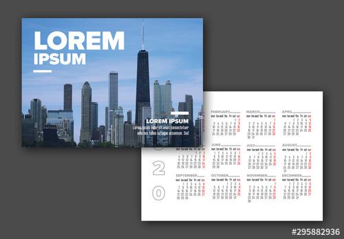 Postcard Calendar Layout - 295882936 - 295882936