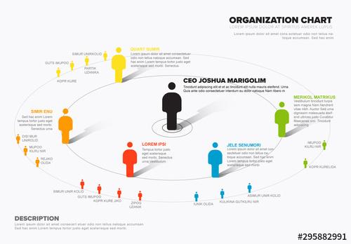 Hierarchy Organization Info Chart Layout with Circles - 295882991 - 295882991