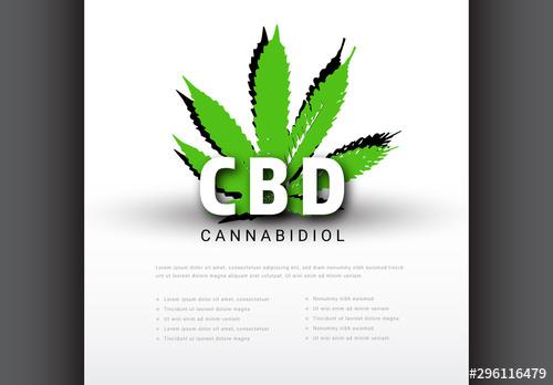 Cannabidiol Health Infographic with Illustration of Cannabis - 296116479 - 296116479