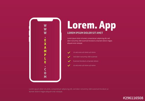 Smartphone Infographic with Red Background - 296116508 - 296116508