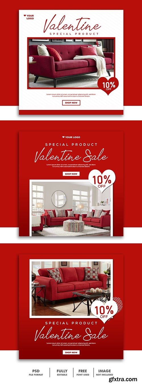 Valentine\'s Day banner social media post instagram