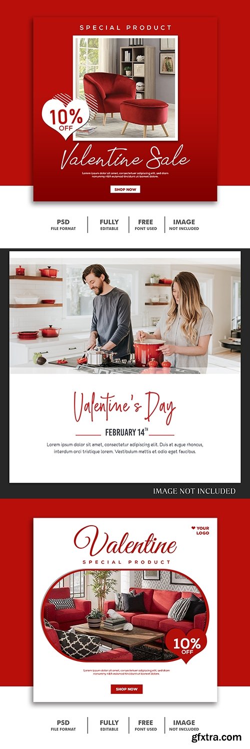 Valentine\'s Day banner social media post instagram