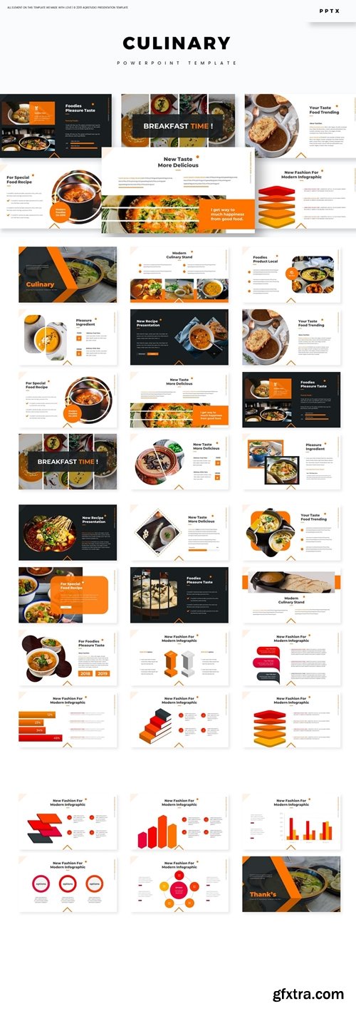 Culinary Powerpoint, Keynote and Google Slides Templates