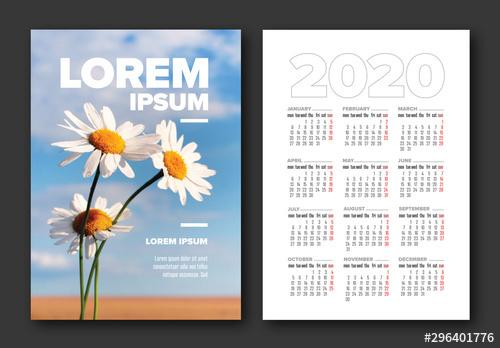 Postcard Calendar Layout - 296401776 - 296401776