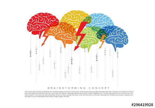 Brainstorming Infographic with Illustrative Elements - 296419928 - 296419928