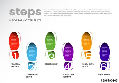 Info Chart Layout with Step Illustrations - 296790105 - 296790105