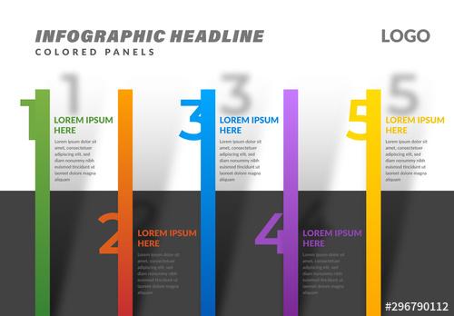 Info Chart Layout with Five Colored Options - 296790112 - 296790112