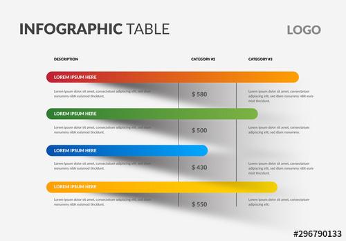 Info Chart Layout with Horizontal Bars - 296790133 - 296790133