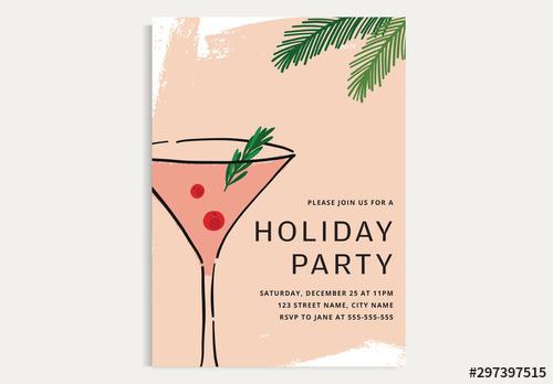 Holiday Cocktail Party Invitation Layout - 297397515 - 297397515