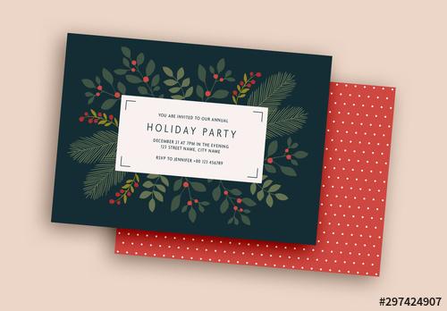 Holiday Party Invitation Layout - 297424907 - 297424907