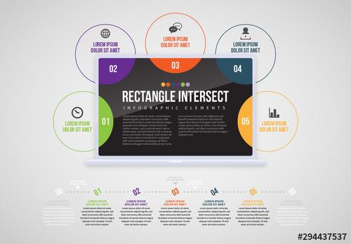 Laptop Circles Info Chart Layout - 294437537 - 294437537