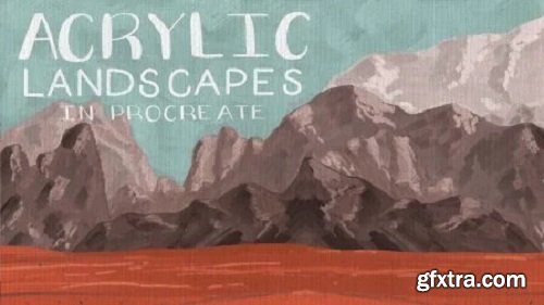 Acrylic Landscapes in Procreate + 32 Free Acrylic Brushes and Stamps