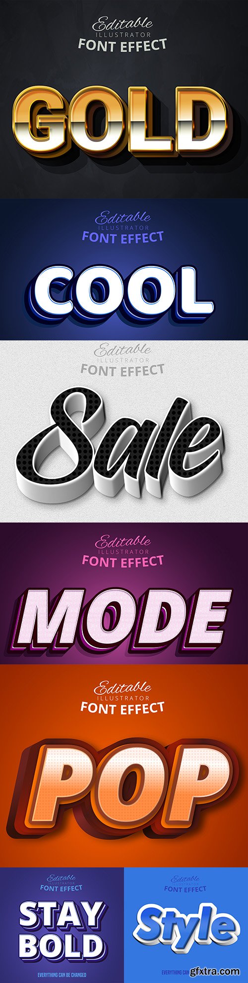 3d font effect editable collection illustration 6